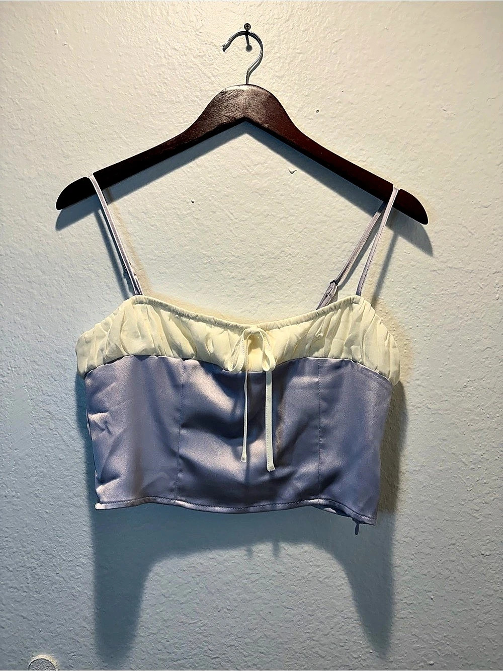 Blue & White Strappy Crop Top